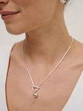 LUNA TOGGLE STERLING SILVER PLATED NECKLACE - SILVER