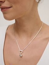 LUNA TOGGLE STERLING SILVER PLATED NECKLACE - SILVER
