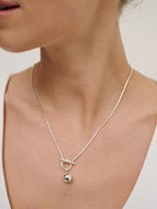LUNA TOGGLE STERLING SILVER PLATED NECKLACE - SILVER