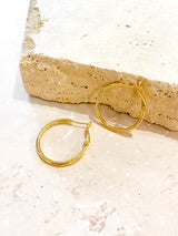 30MM CLASSIC 18K GOLD PLATED HOOPS - GOLD