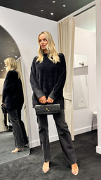 REMY LONG FLUFFY KNIT - BLACK