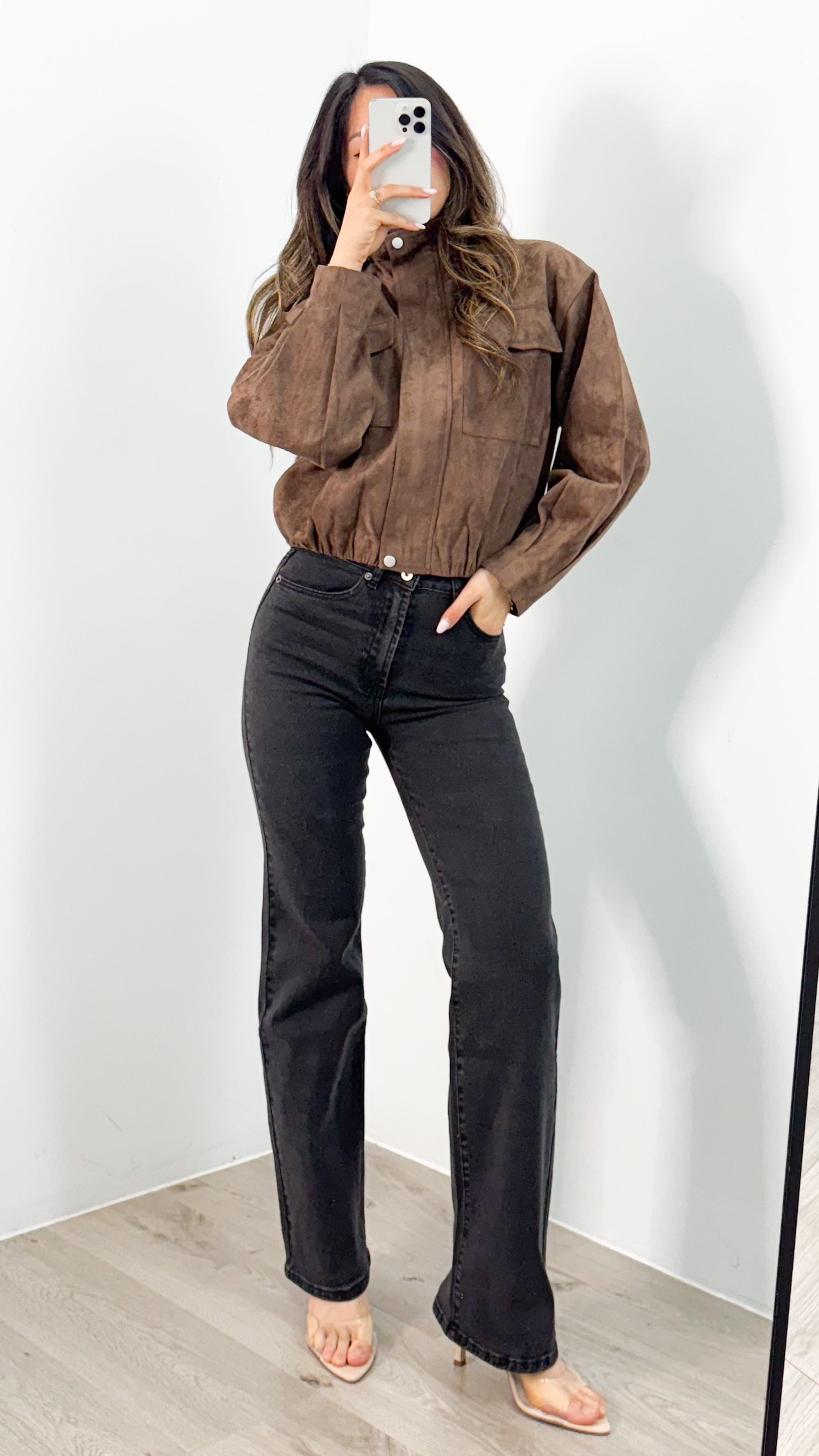 TULLY BOMBER JACKET - CHOCOLATE