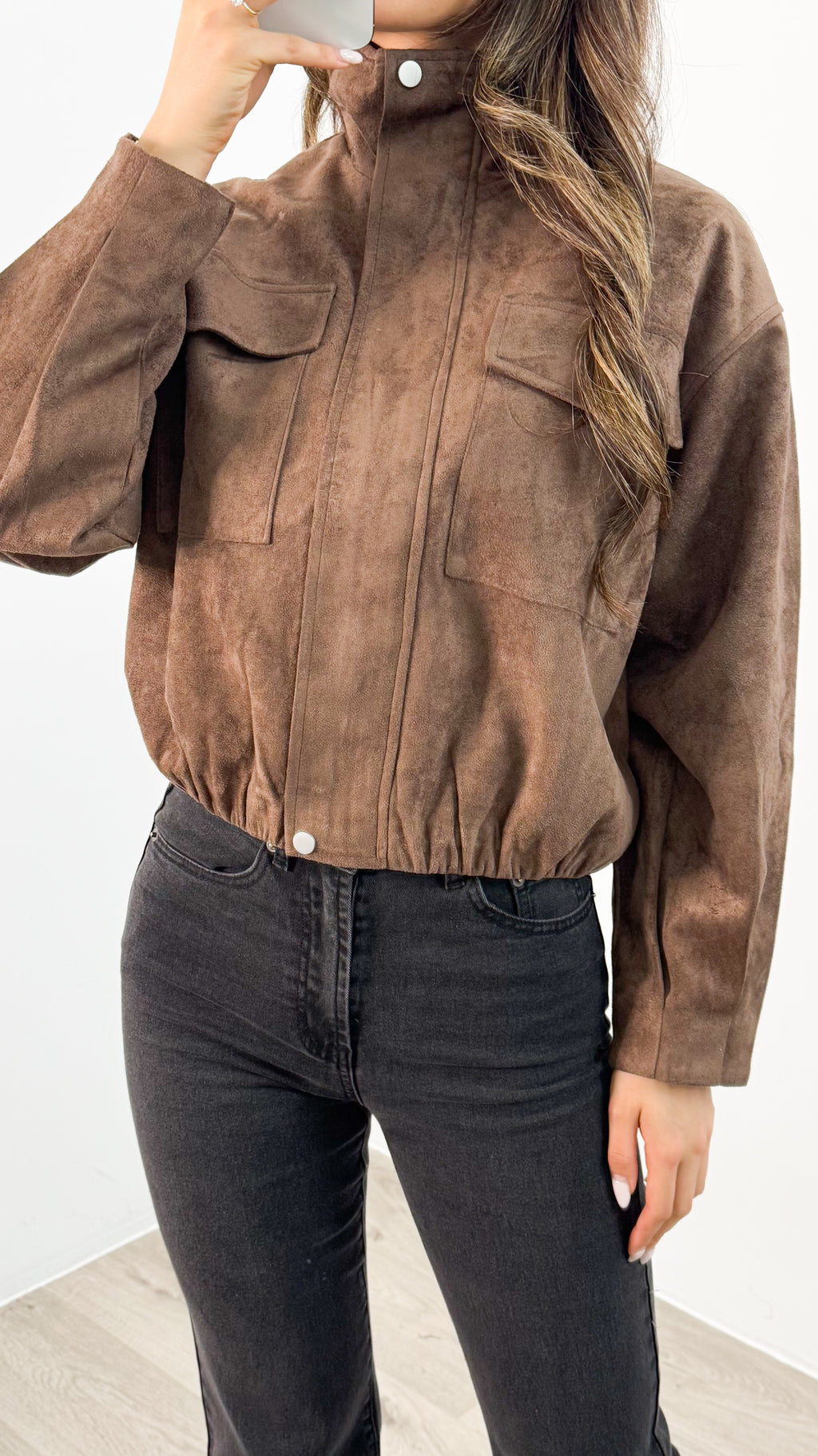 TULLY BOMBER JACKET - CHOCOLATE