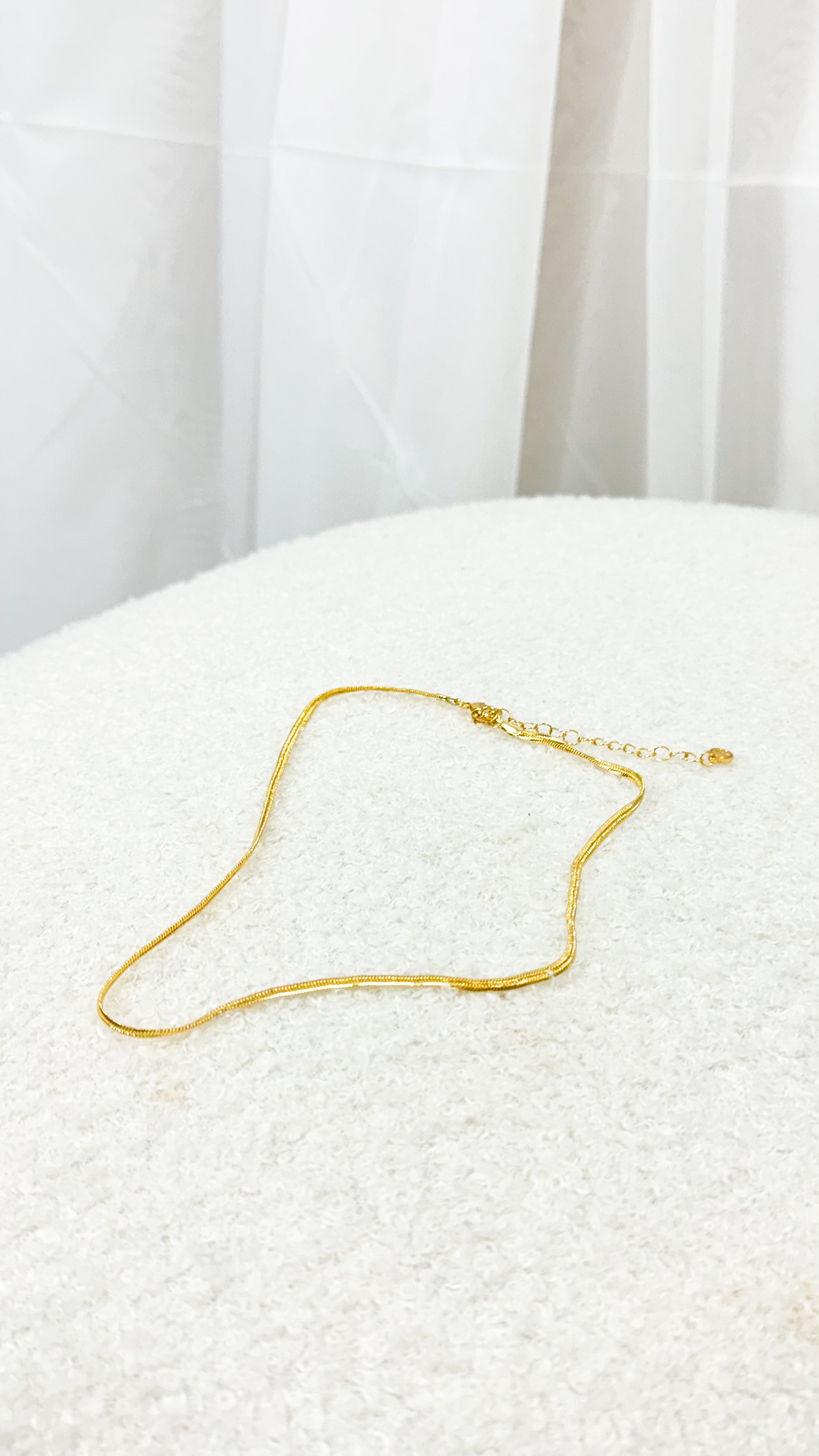 SNAKE 3mm 14K GOLD PLATED NECKLACE - GOLD