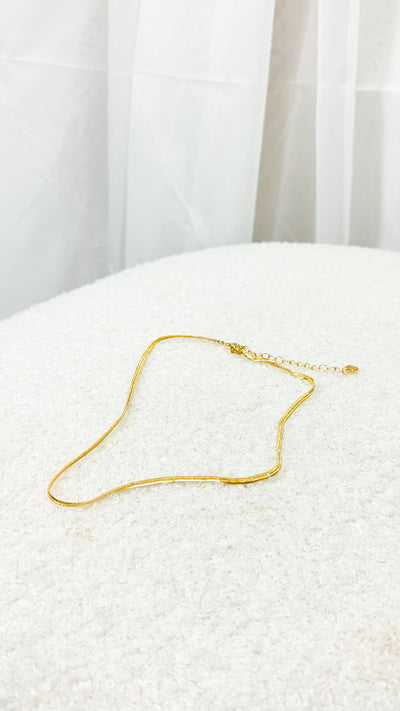 SNAKE 3mm 18K GOLD PLATED NECKLACE - GOLD