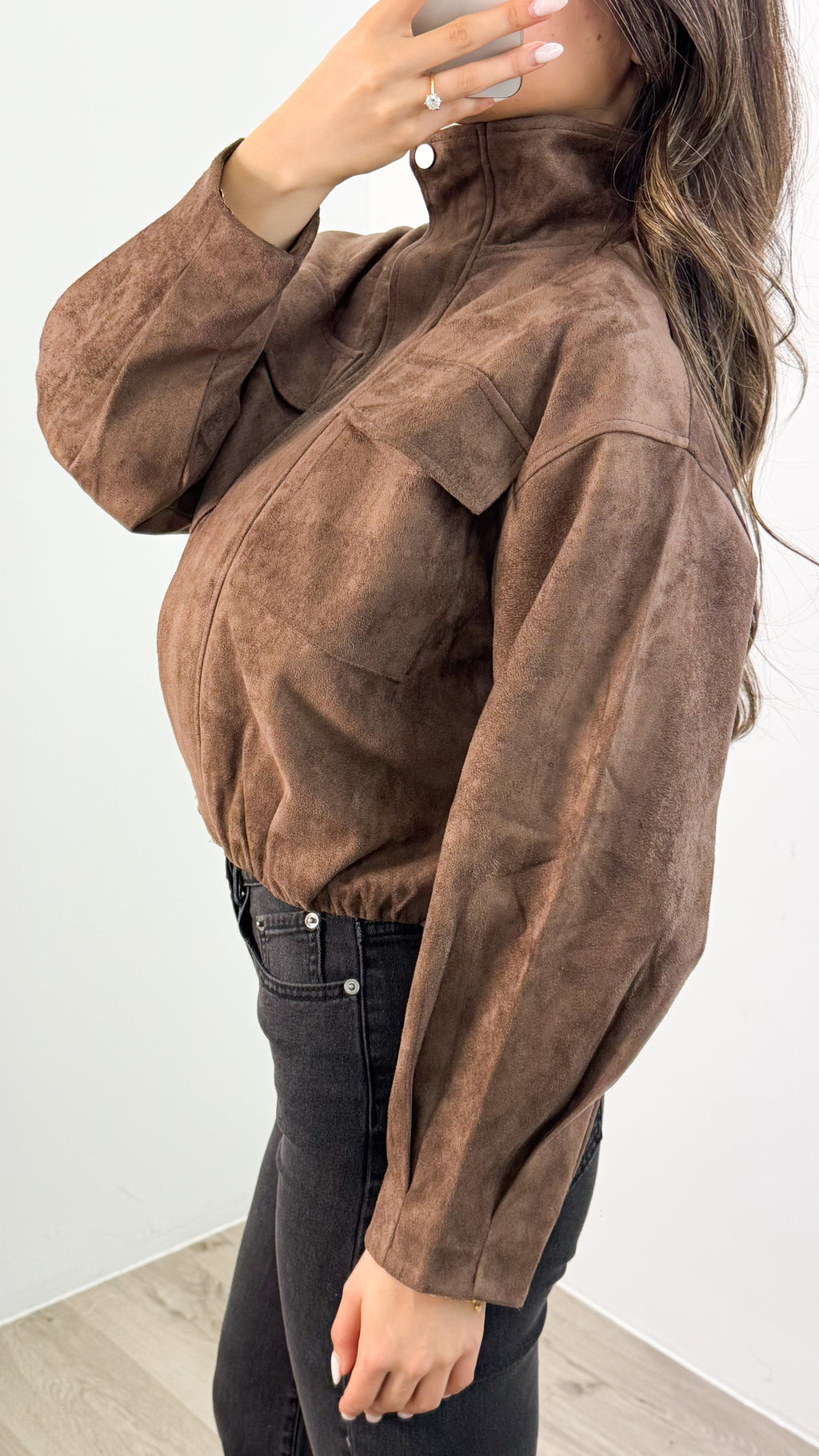 TULLY BOMBER JACKET - CHOCOLATE