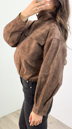TULLY BOMBER JACKET - CHOCOLATE