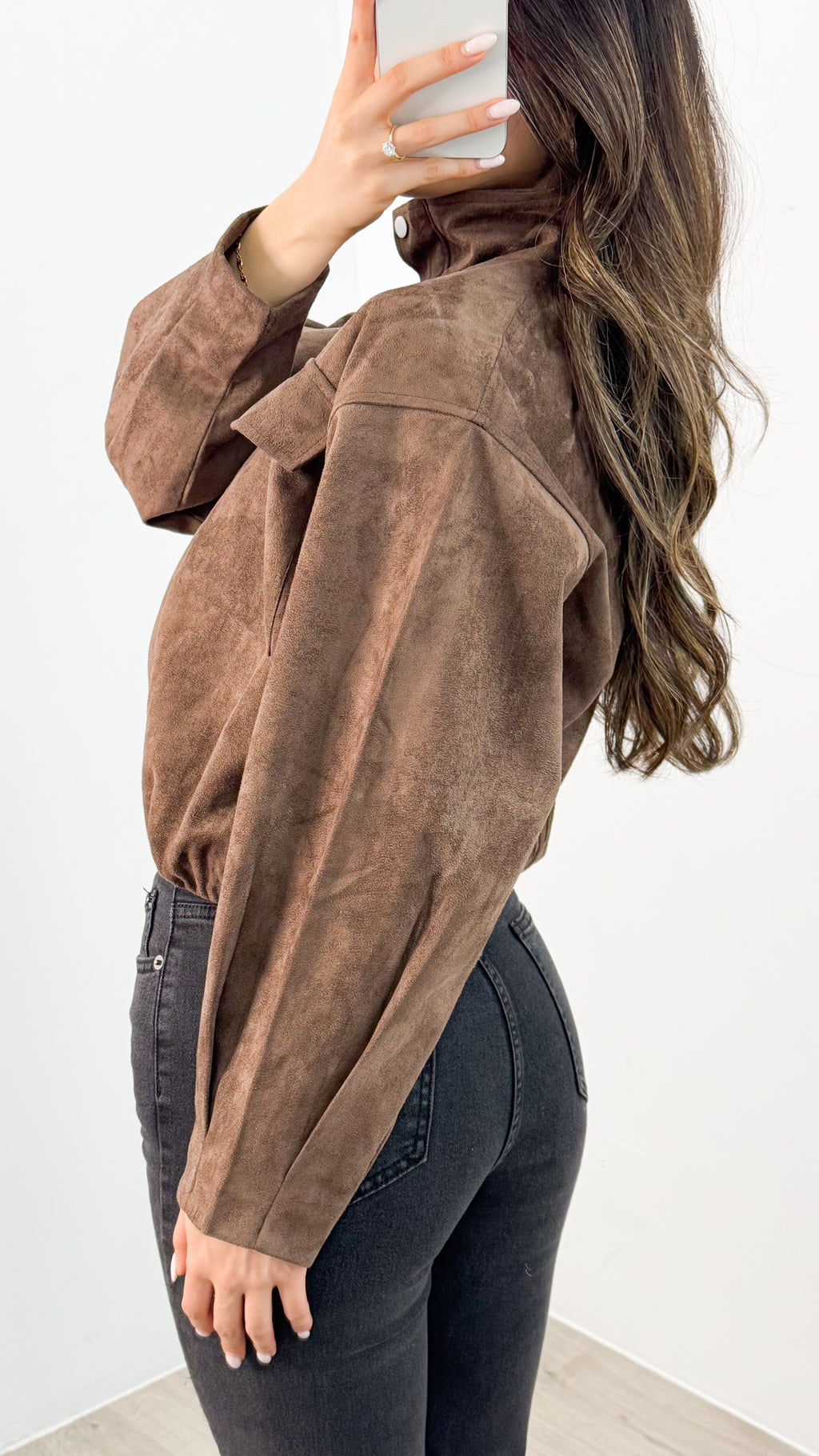 TULLY BOMBER JACKET - CHOCOLATE