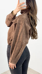 TULLY BOMBER JACKET - CHOCOLATE