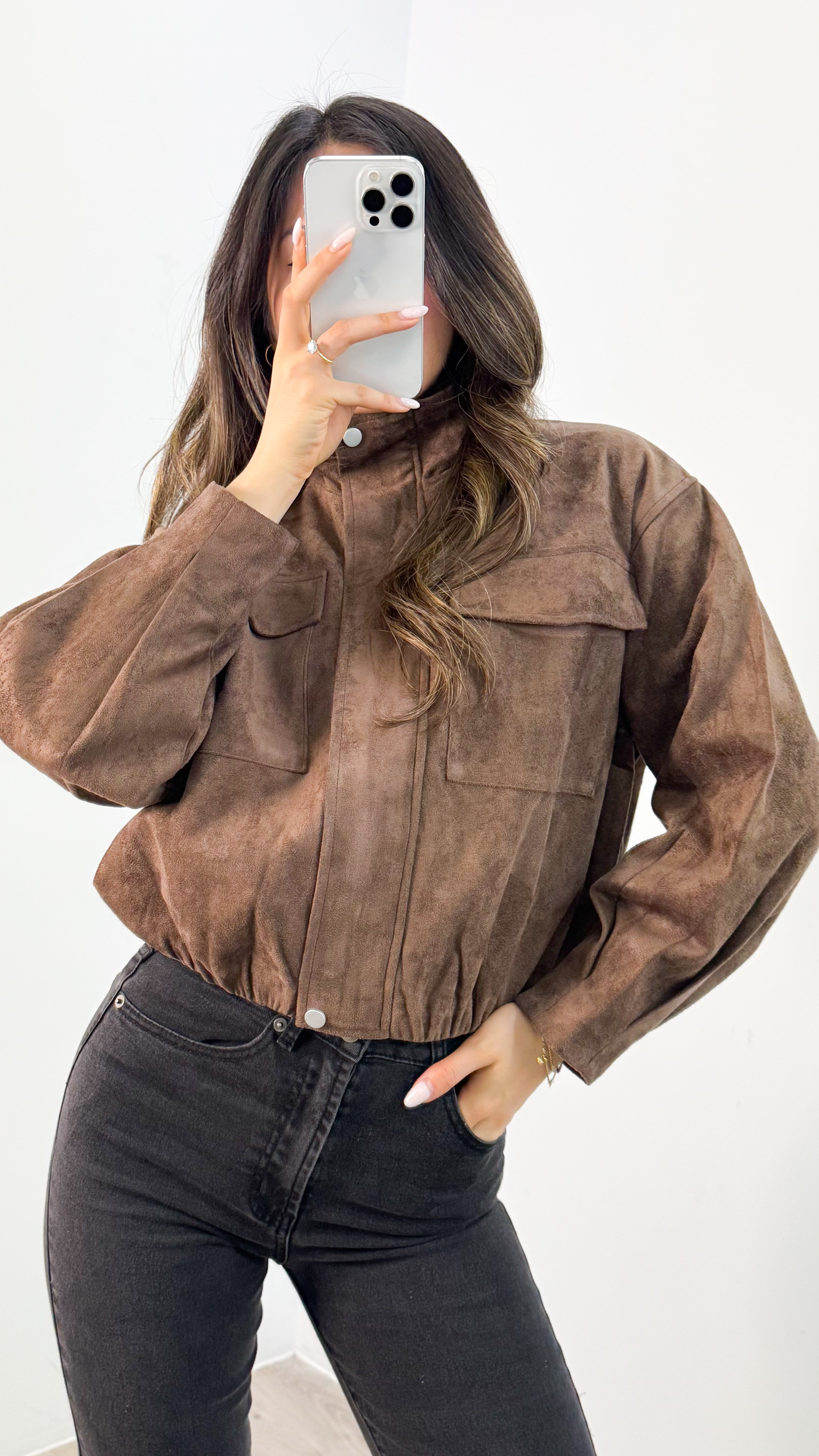 TULLY BOMBER JACKET - CHOCOLATE