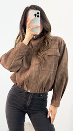 TULLY BOMBER JACKET - CHOCOLATE