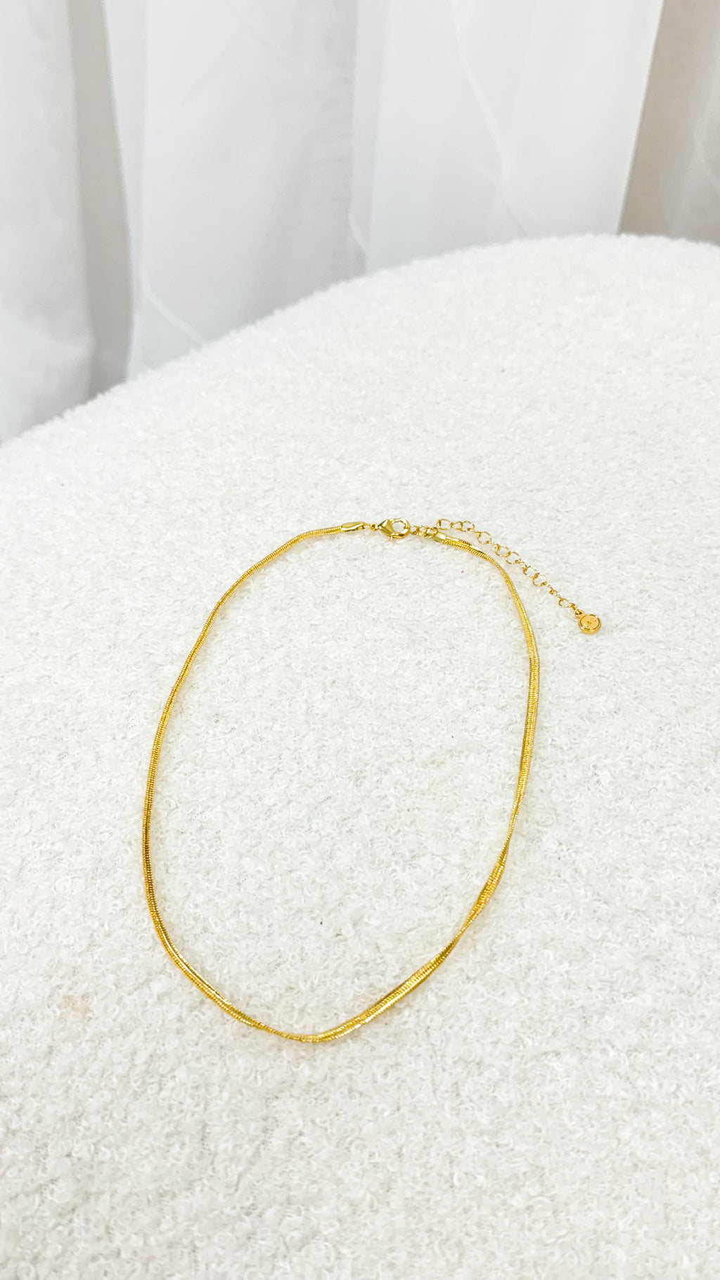 SNAKE 3mm 14K GOLD PLATED NECKLACE - GOLD