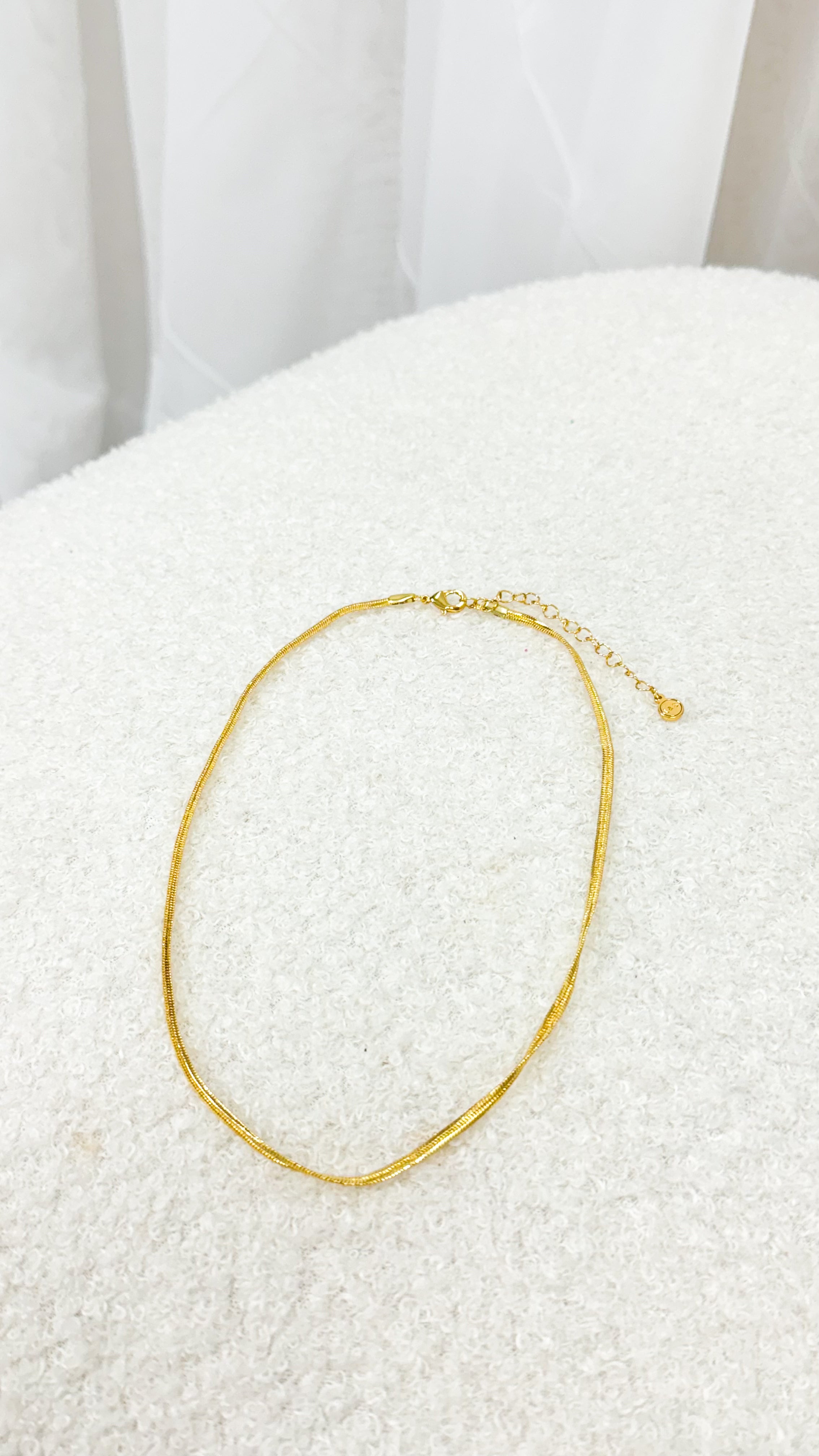 SNAKE 3mm 14K GOLD PLATED NECKLACE - GOLD