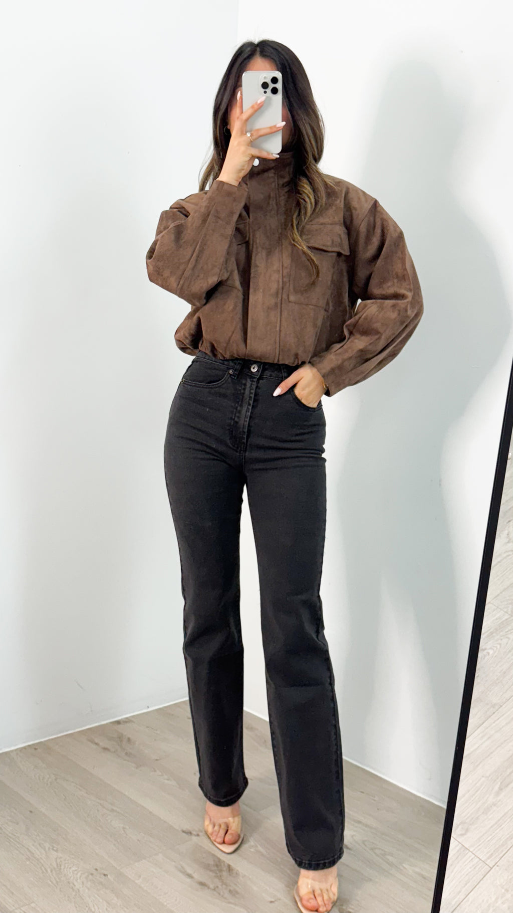 TULLY BOMBER JACKET - CHOCOLATE