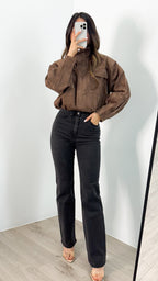 TULLY BOMBER JACKET - CHOCOLATE