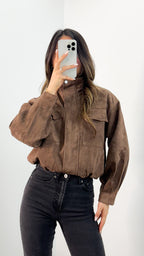 TULLY BOMBER JACKET - CHOCOLATE