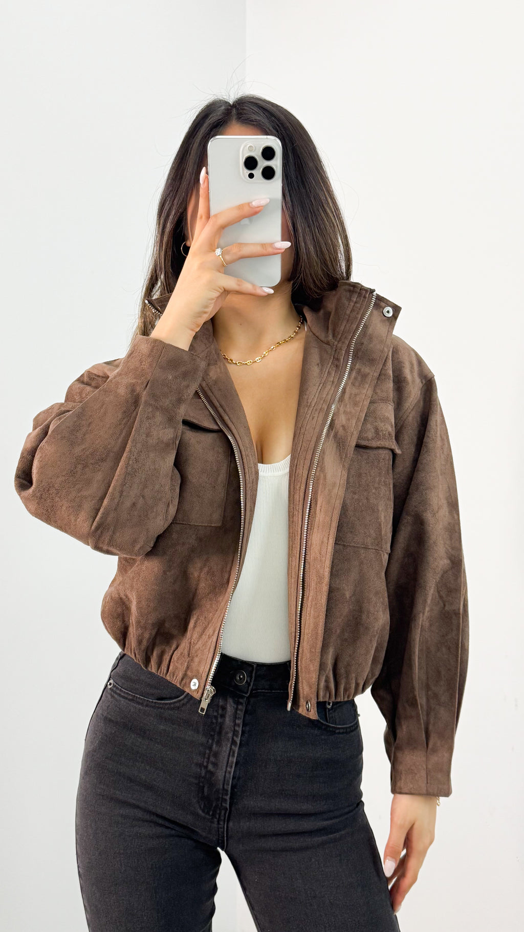 TULLY BOMBER JACKET - CHOCOLATE