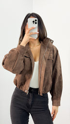 TULLY BOMBER JACKET - CHOCOLATE