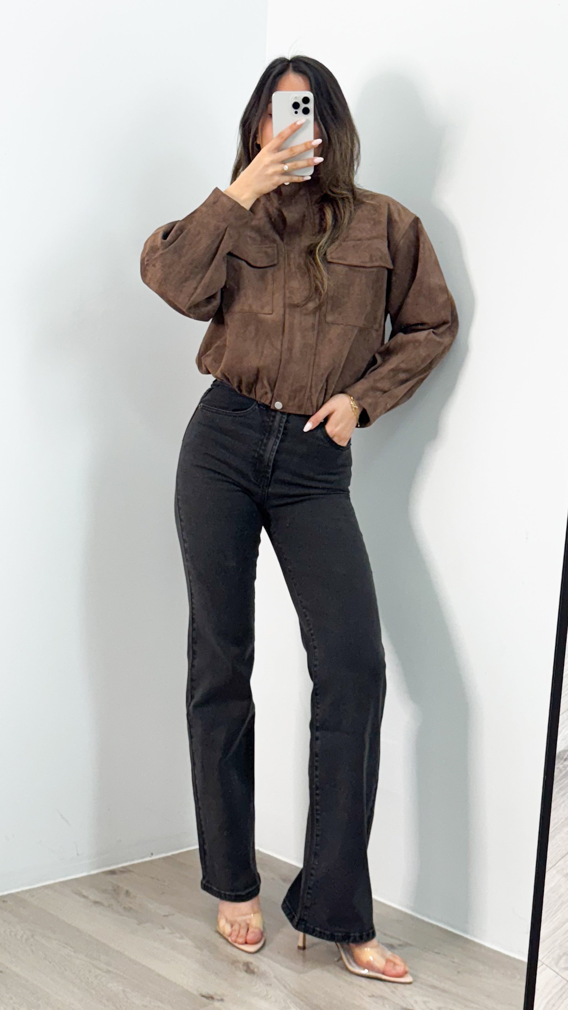 TULLY BOMBER JACKET - CHOCOLATE