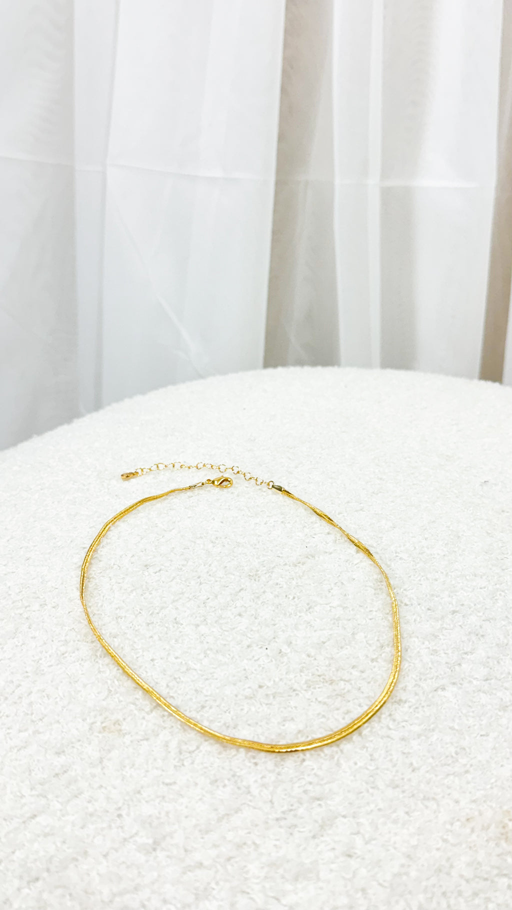 SNAKE 3mm 14K GOLD PLATED NECKLACE - GOLD