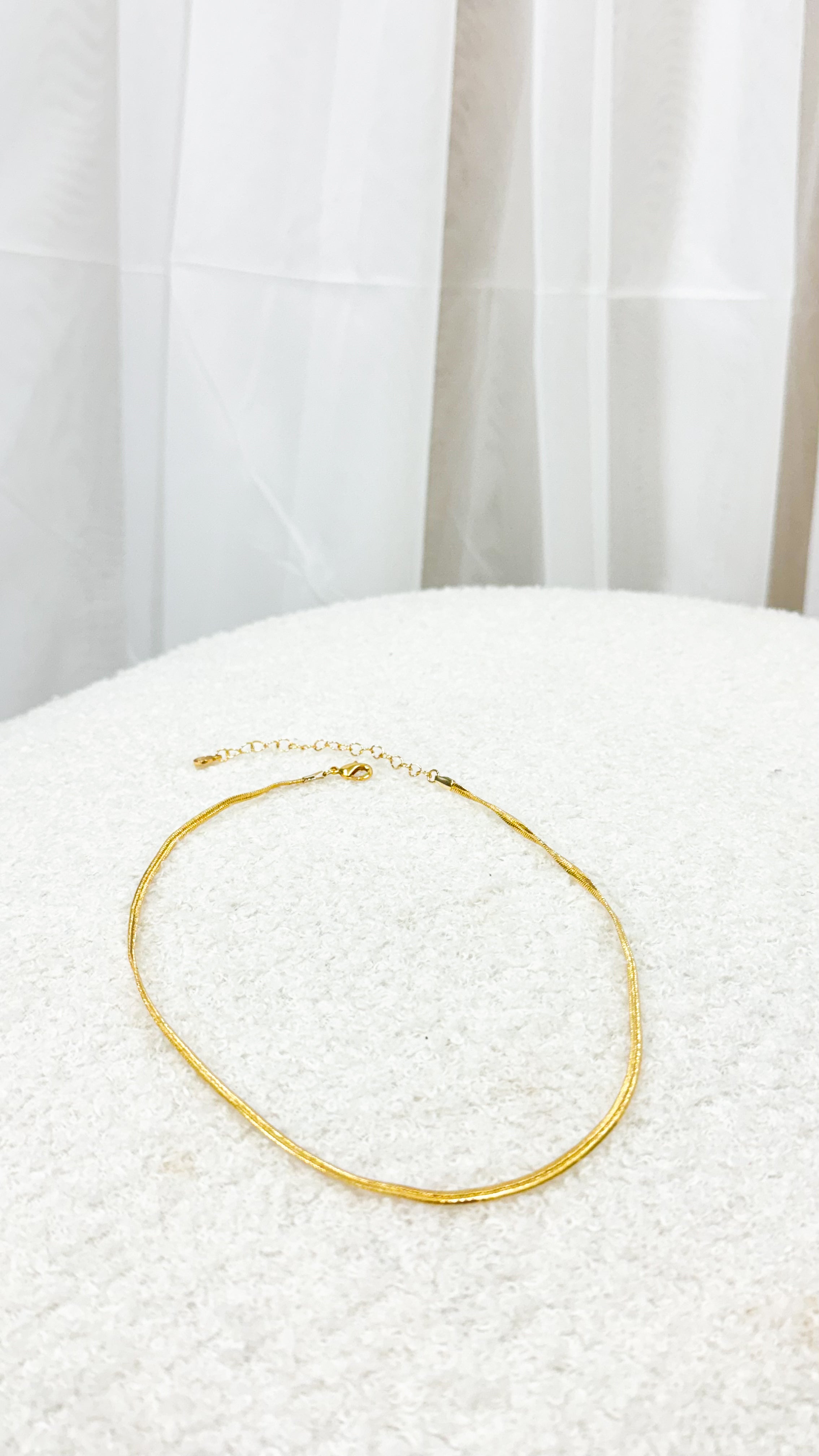 SNAKE 3mm 14K GOLD PLATED NECKLACE - GOLD