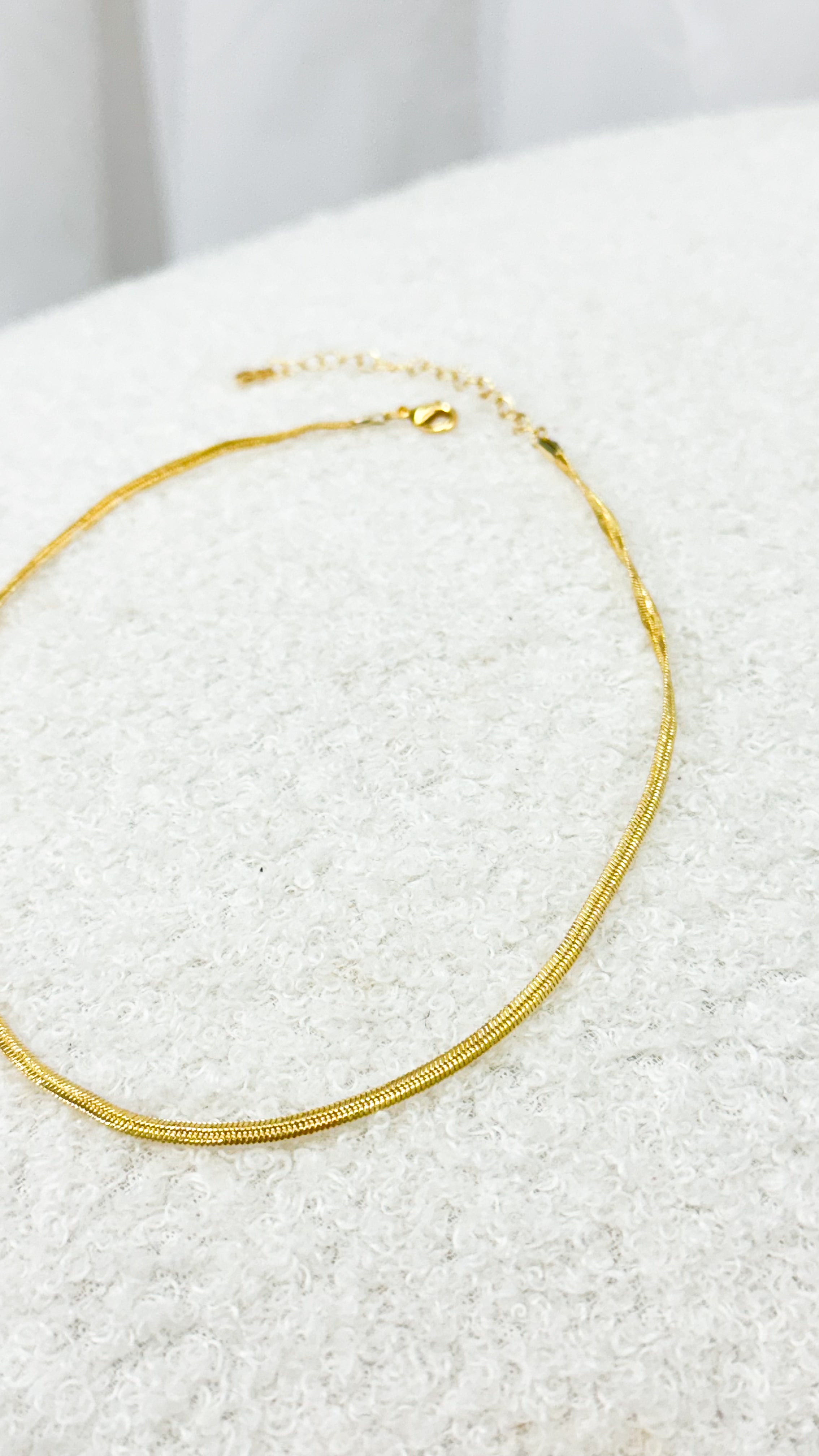 SNAKE 3mm 14K GOLD PLATED NECKLACE - GOLD