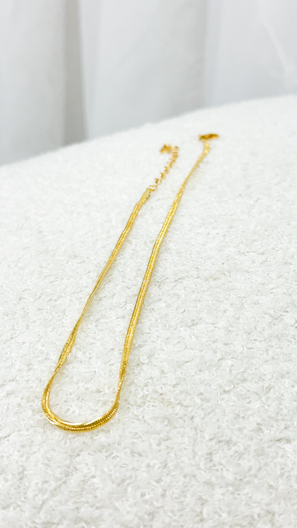 SNAKE 3mm 14K GOLD PLATED NECKLACE - GOLD