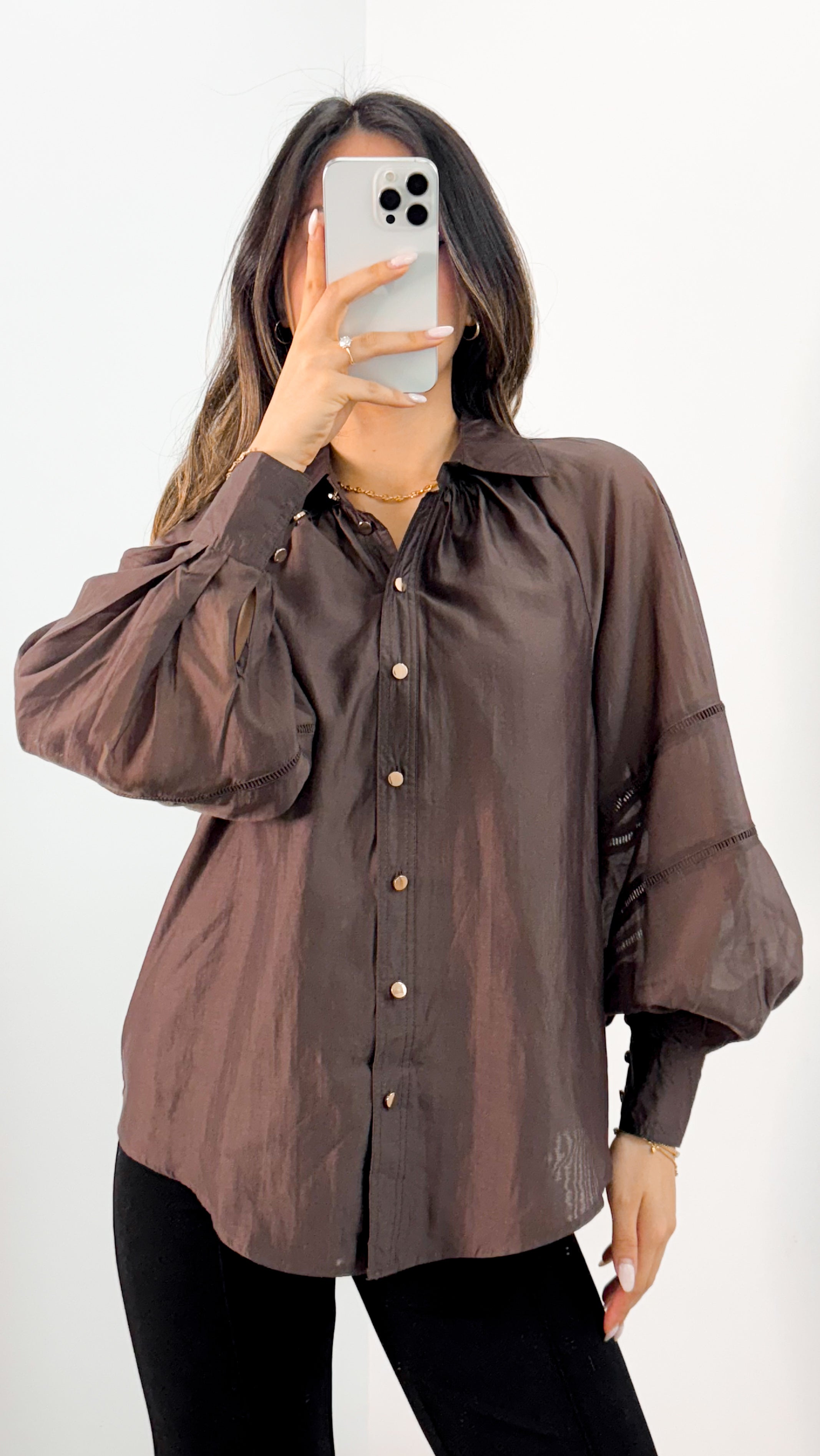 AMORE BLOUSE - CHOCOLATE
