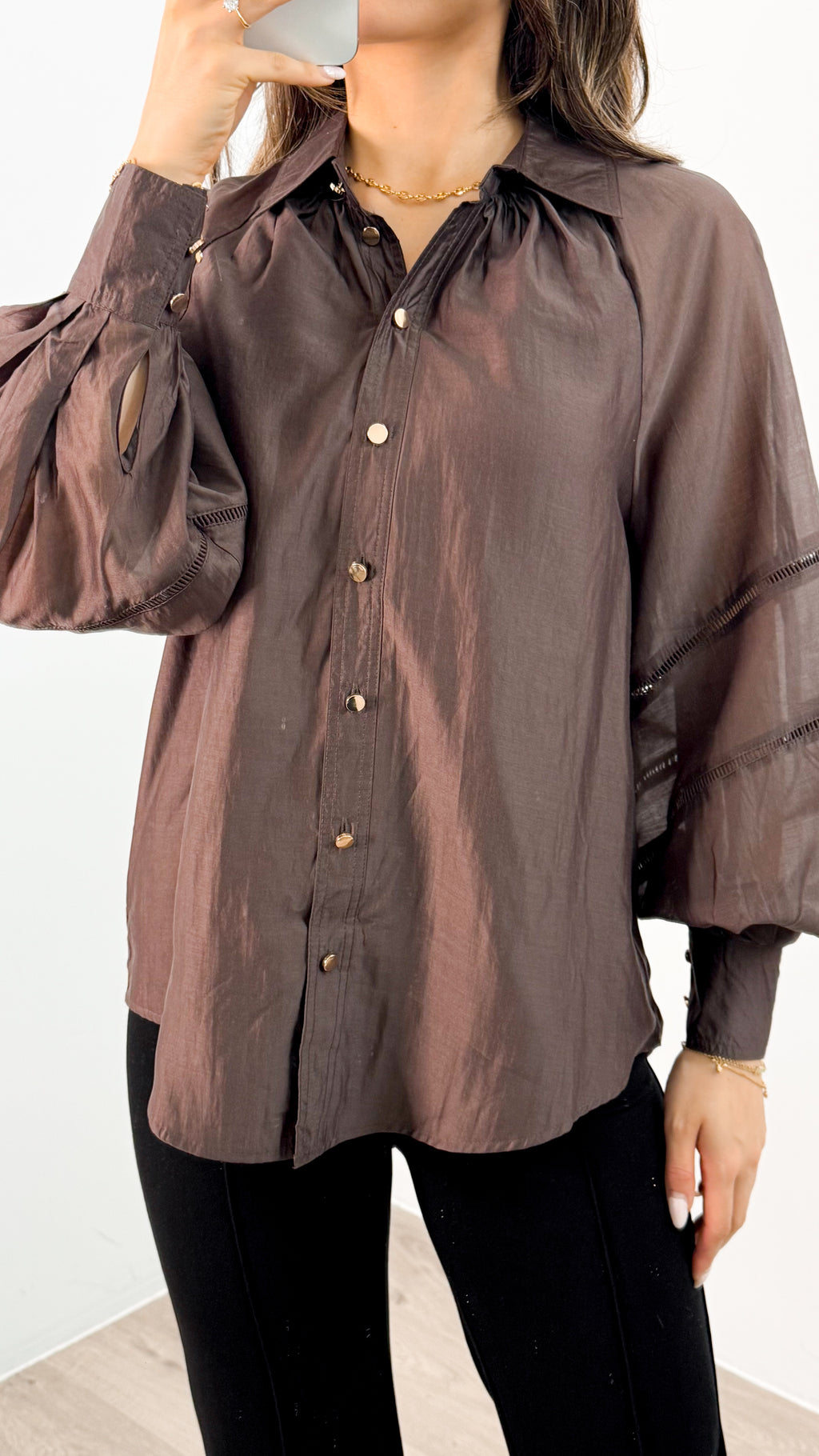 AMORE BLOUSE - CHOCOLATE