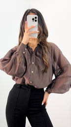 AMORE BLOUSE - CHOCOLATE
