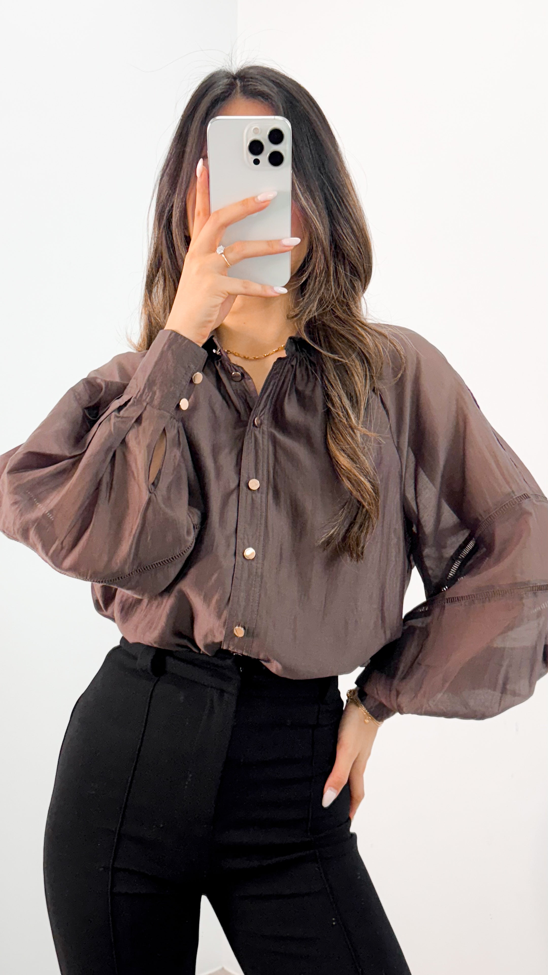 AMORE BLOUSE - CHOCOLATE