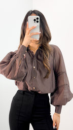 AMORE BLOUSE - CHOCOLATE