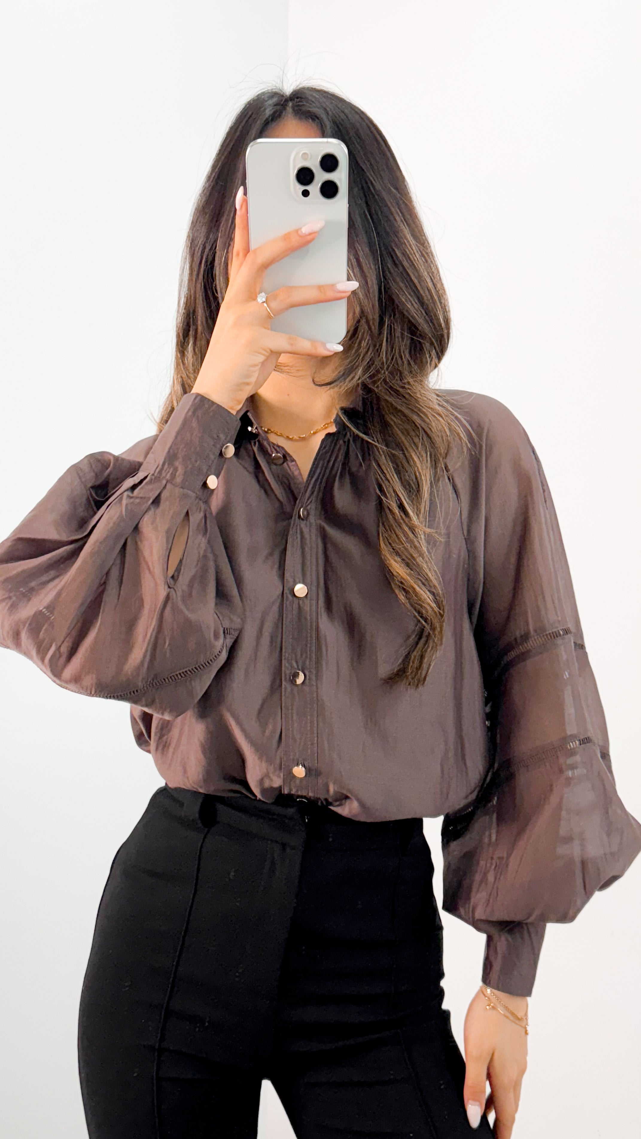 AMORE BLOUSE - CHOCOLATE