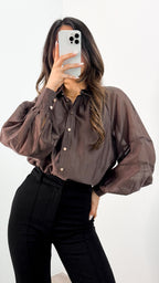 AMORE BLOUSE - CHOCOLATE