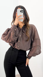 AMORE BLOUSE - CHOCOLATE