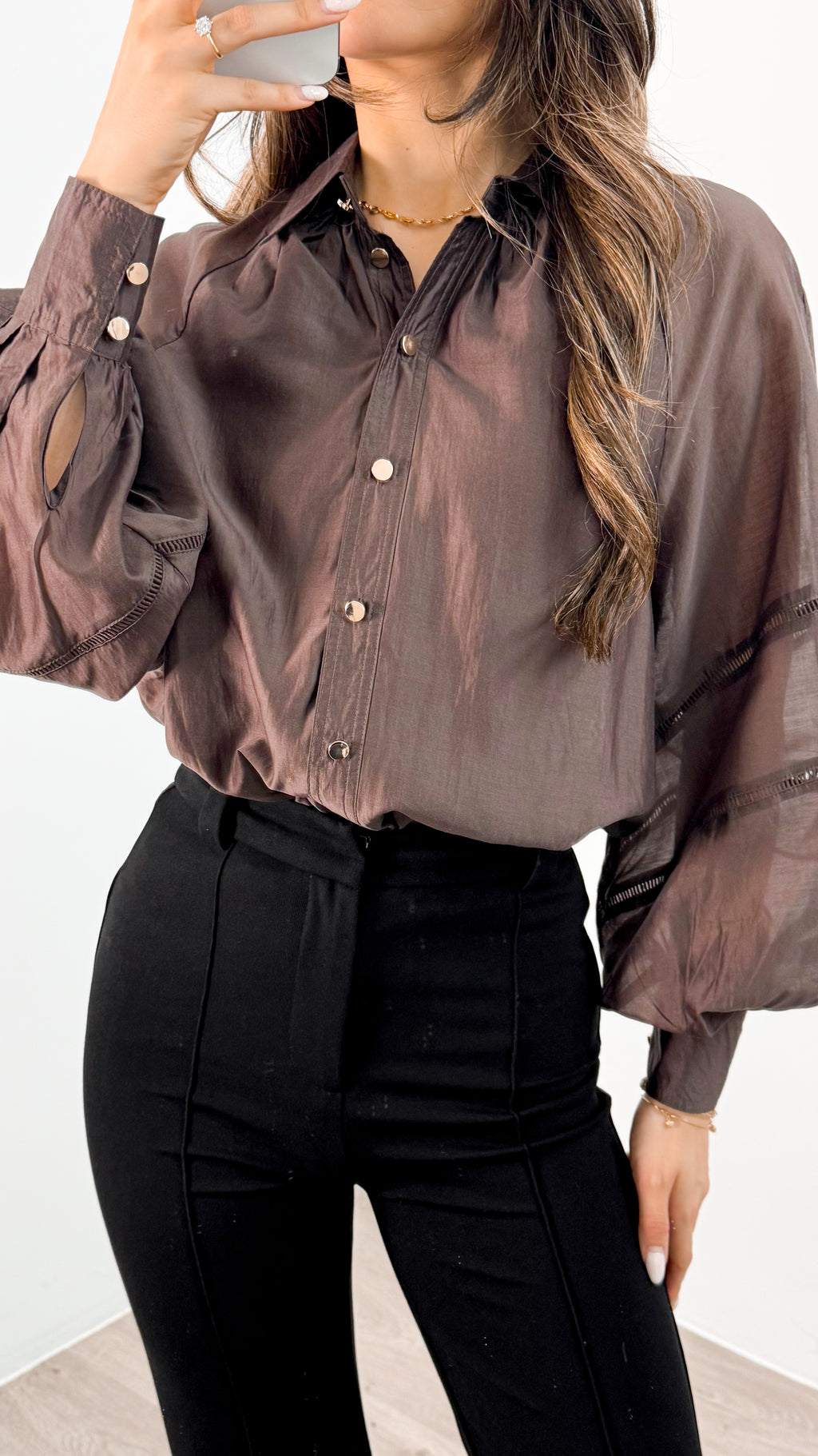 AMORE BLOUSE - CHOCOLATE