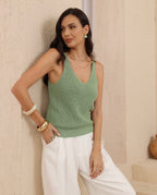 ANNIKA KNIT TANK TOP - MINT