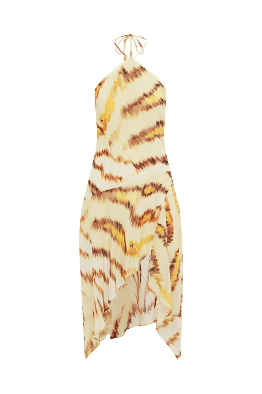 'RUNAWAY THE LABEL' ANGELINE HANDKERCHIEF MINI DRESS - CAMELLIA
