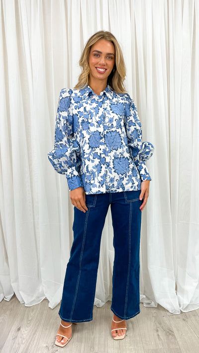 CHRISHEL BLOUSE - BLUE