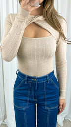TAMIA KNIT TOP - SAND