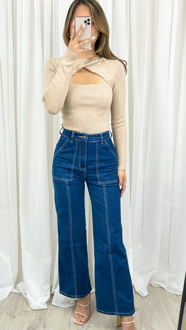 TAMIA KNIT TOP - SAND