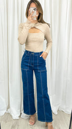 TAMIA KNIT TOP - SAND