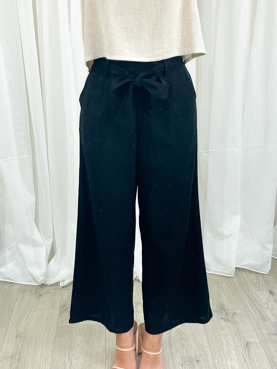 YELENA LINEN PANT - BLACK