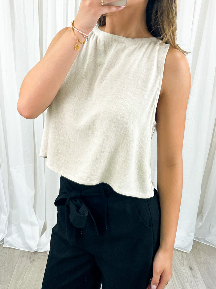 YELENA LINEN PANT - BLACK