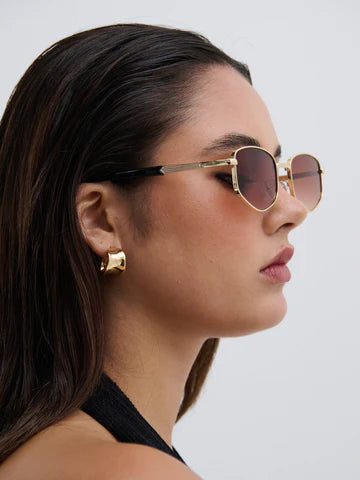 EDDY 18K GOLD PLATED FLAT HOOPS - GOLD