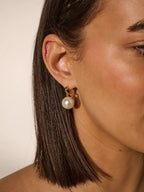 CLASSIC PEARL 18K GOLD PLATED EARRINGS - GOLD