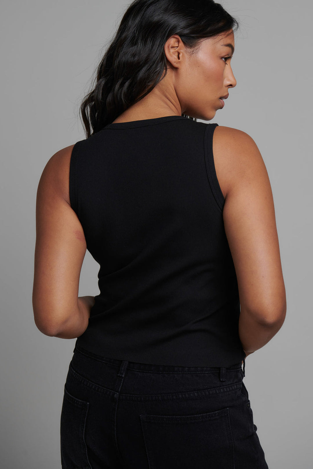 'BAYSE' CASSIA TANK - BLACK