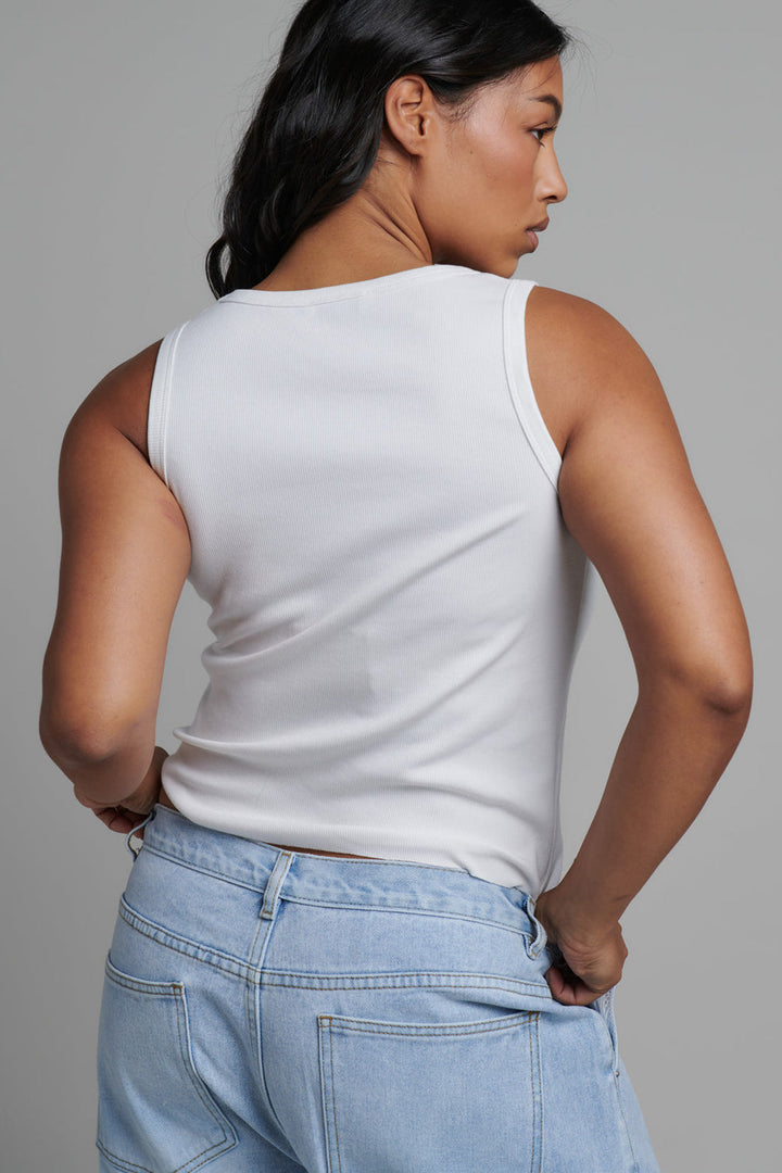 'BAYSE' CASSIA TANK - WHITE