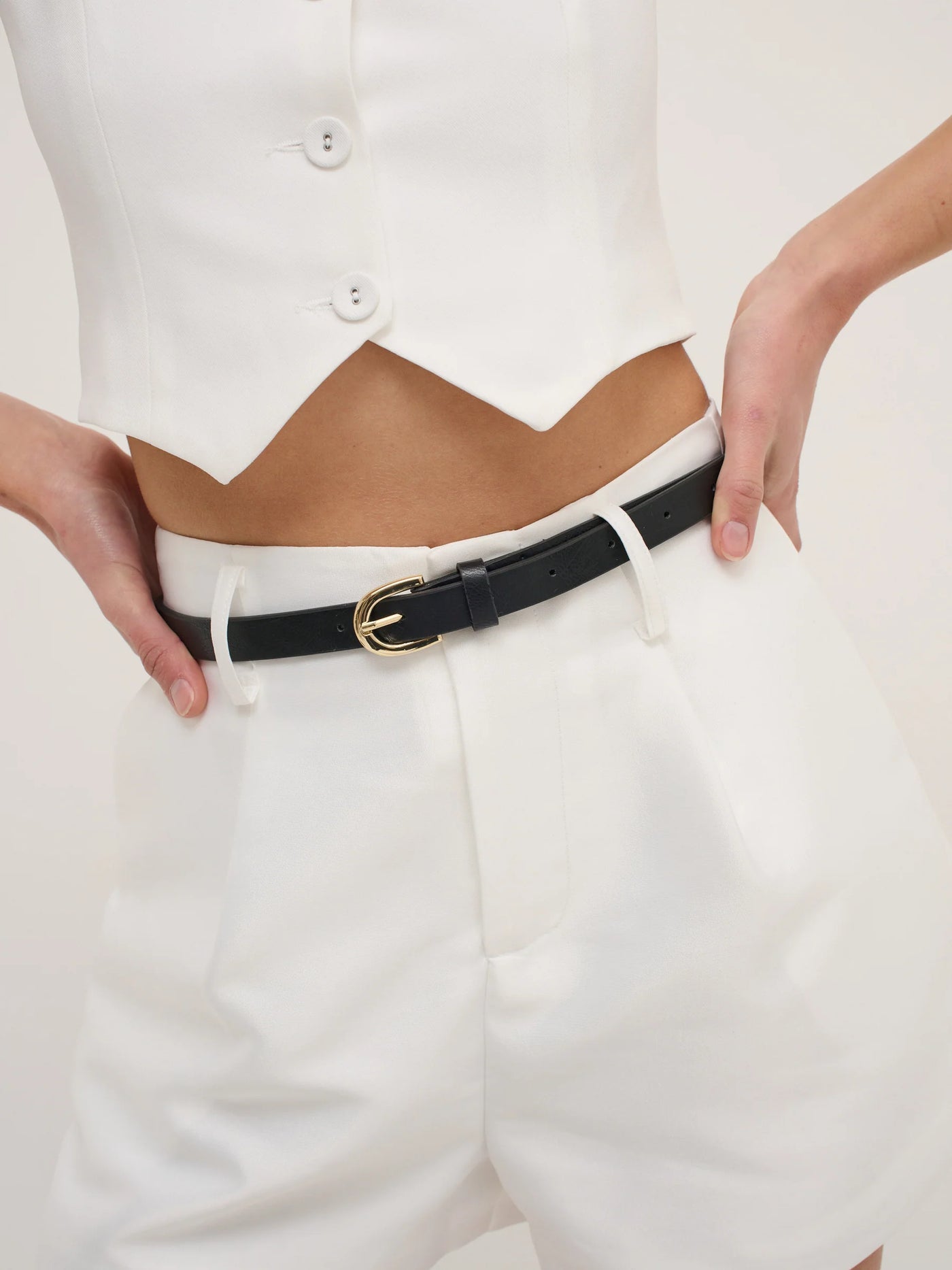 LOMANCE SKINNY BELT - BLACK