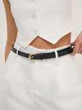 LOMANCE SKINNY BELT - BLACK/GOLD